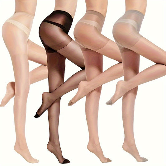 Ayollar uchun plussiz yuqori beldagi pantyhose, bir xil rangda, ultra-mumtoz va mustahkam, nazoratli yuqori taytlar, 75% polyester 25% nylon aralashmasi