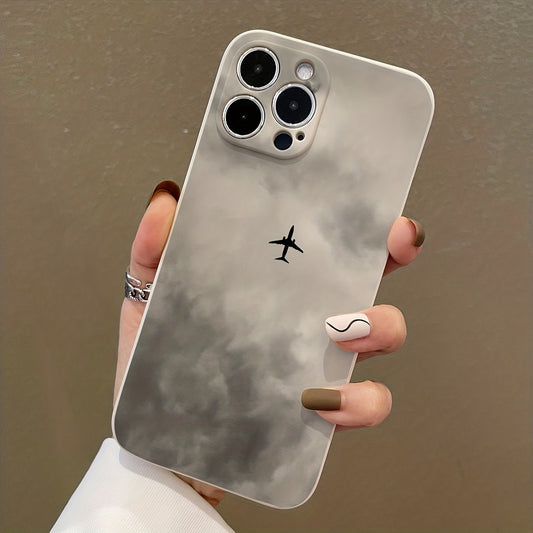 Gray World Airplane Phone Case for iPhone 11/12/13/14 Series