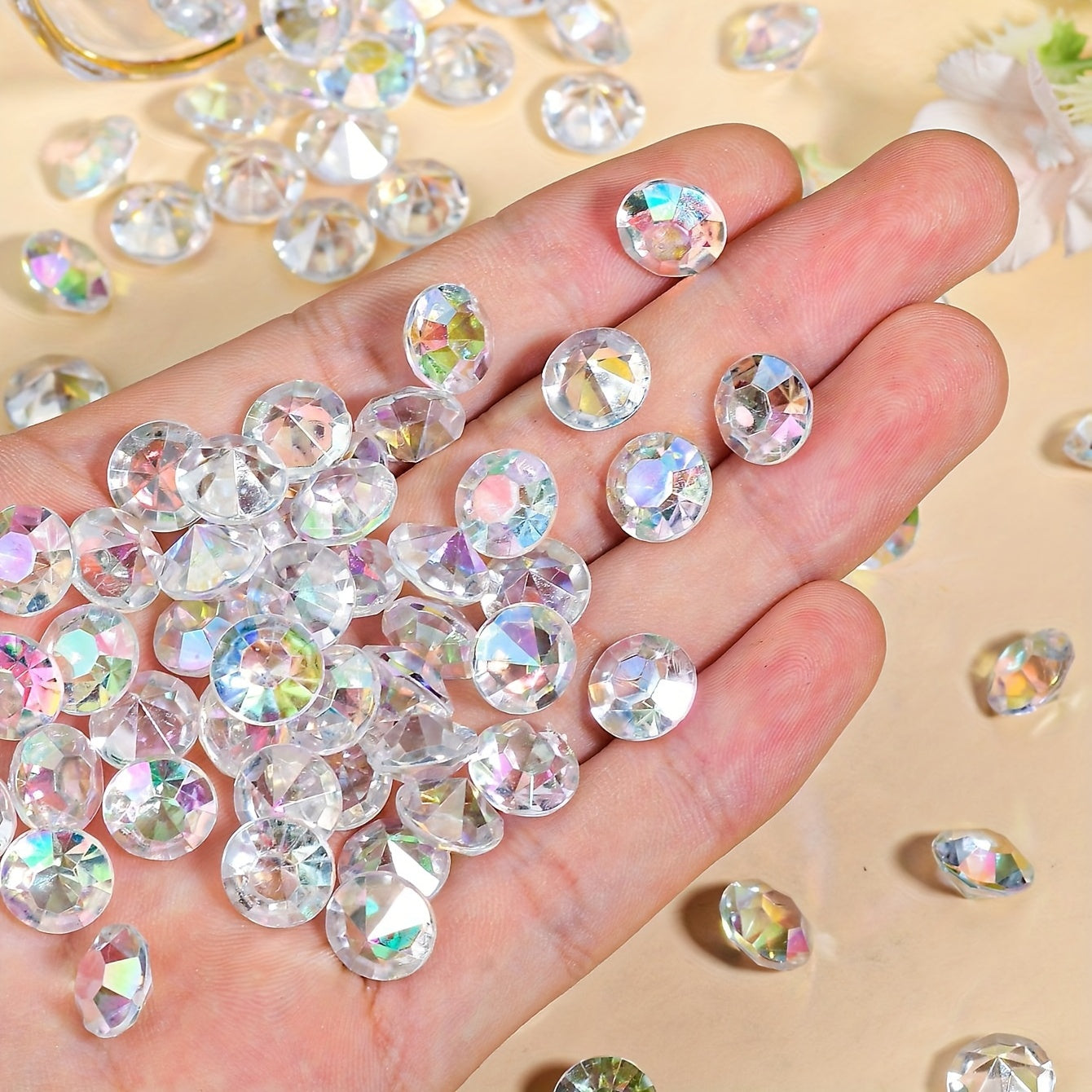 150 pieces of acrylic artificial diamonds for wedding, desktop, vase, party, and DIY decorations.