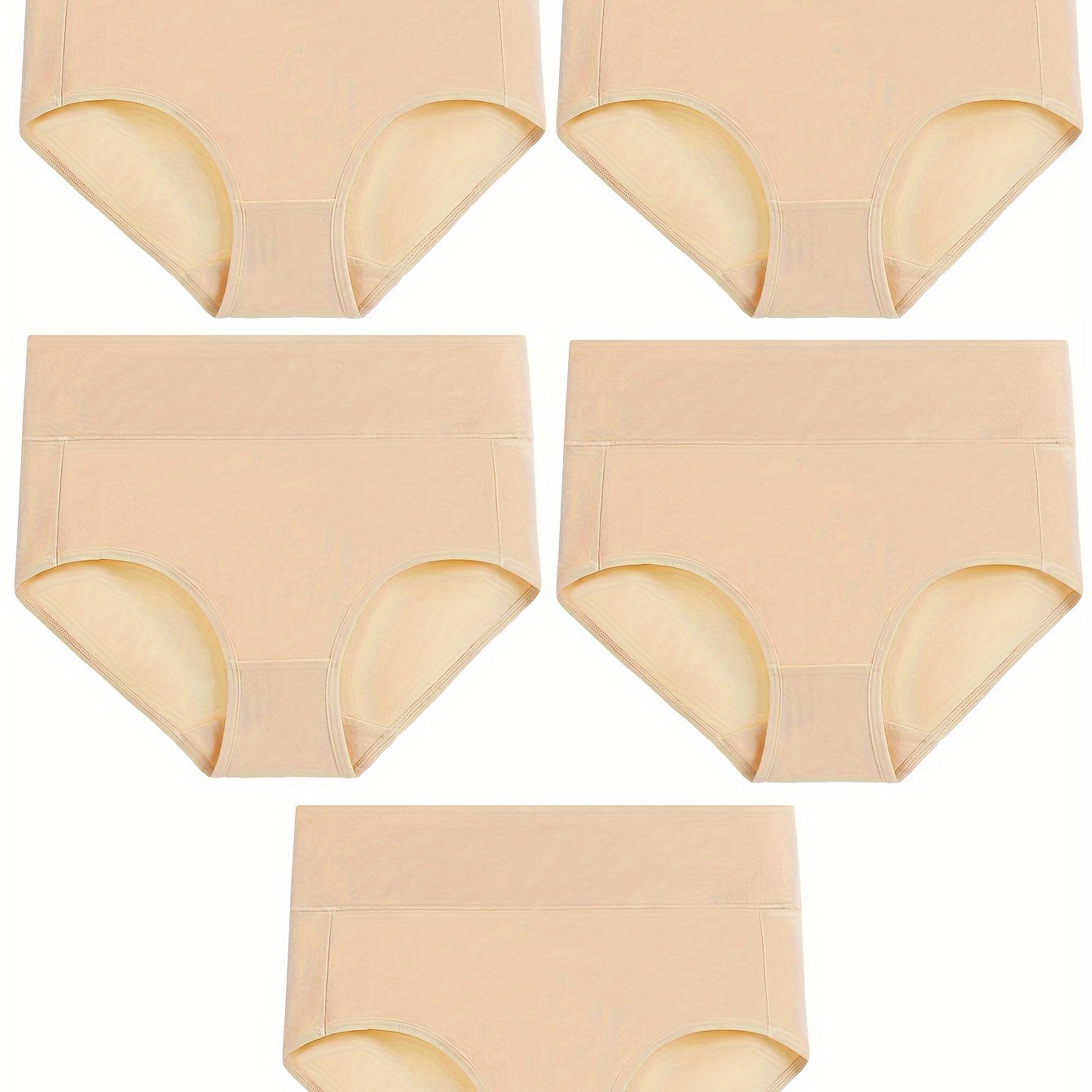 Set of 5 women's high-waisted triangle panties