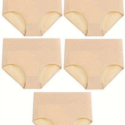 Set of 5 women's high-waisted triangle panties