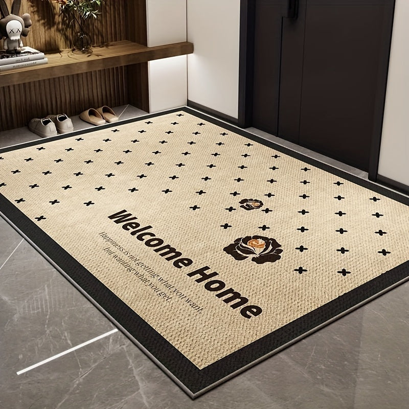 Durable Indoor Rug for Home Entrance - Elegant Modern Minimalist Doormat with Polyester Fiber Absorbent Non-Slip Welcome Mat, Hand Wash Only