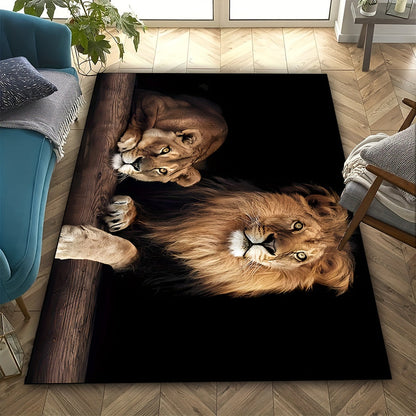 Upgrade your space with the exquisite 1pc Luxurious Crystal Velvet Area Mat featuring a stunning Double Lion Design. Made from anti-slip, machine washable polyester, this mat is perfect for the living room, bedroom, bathroom, or farmhouse decor.