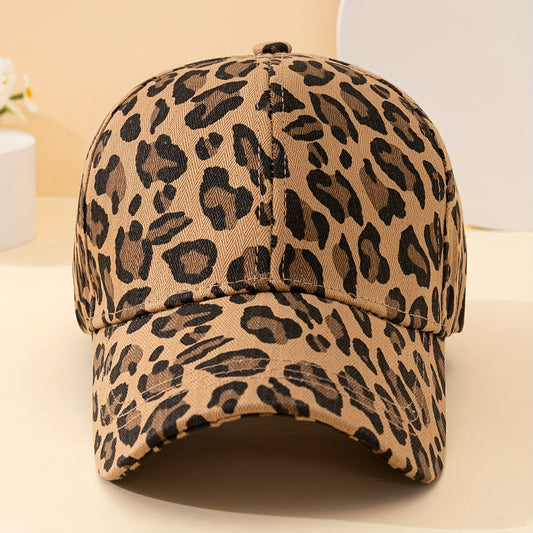 Leopard Print 1pc Plain Color Baseball Cap made from Corduroy, designed to be Breathable and provide Sunshade. Perfect for keeping warm as a couple in Autumn and Winter.