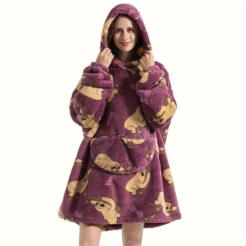 Hooded Lazy Blanket Sweatshirt: Stay Cozy Indoors or Outdoors with this Wearable Fleece Robe