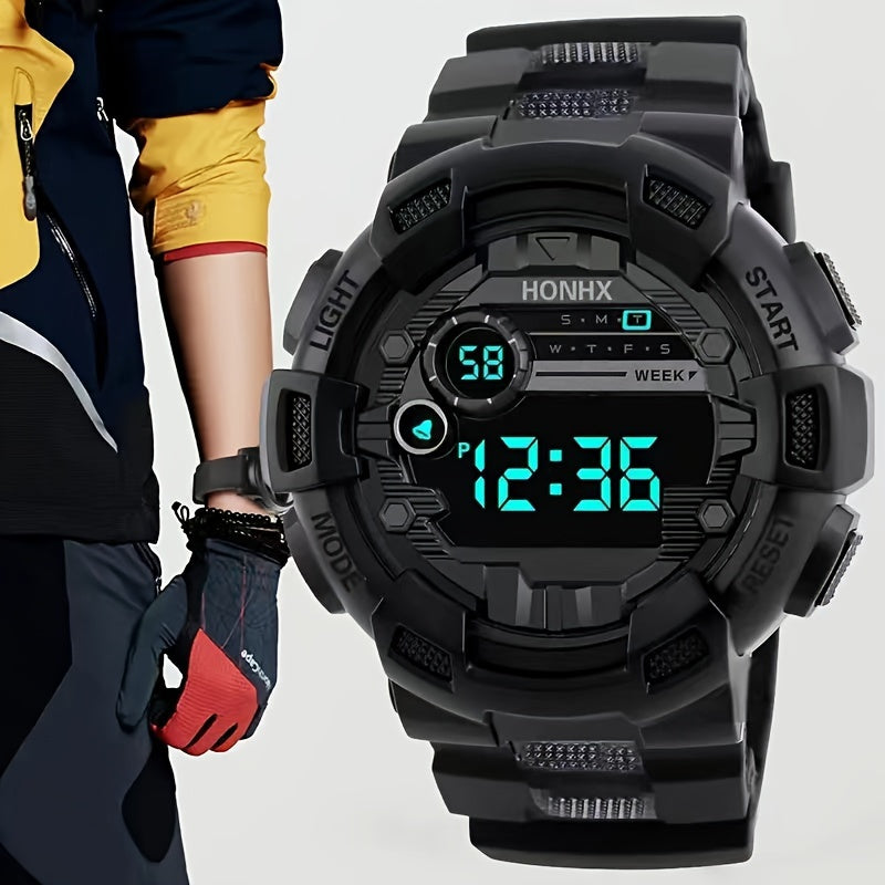 Ideal choice for gifts, this large dial cool fashion youth outdoor leisure sports luminous waterproof electronic watch is perfect for any occasion.