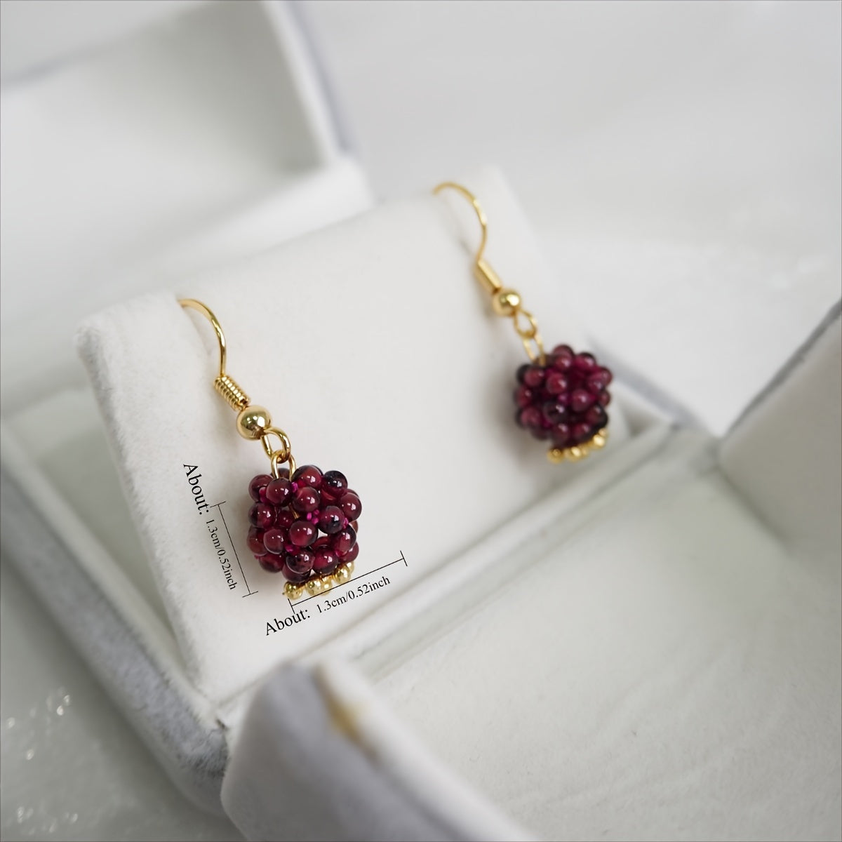 Hand-crafted Natural Garnet Earrings, Exquisite and Stylish Jewelry for Women. Perfect Gift for Birthdays, New Year, Christmas and Thanksgiving. Comes in a Gift Box.