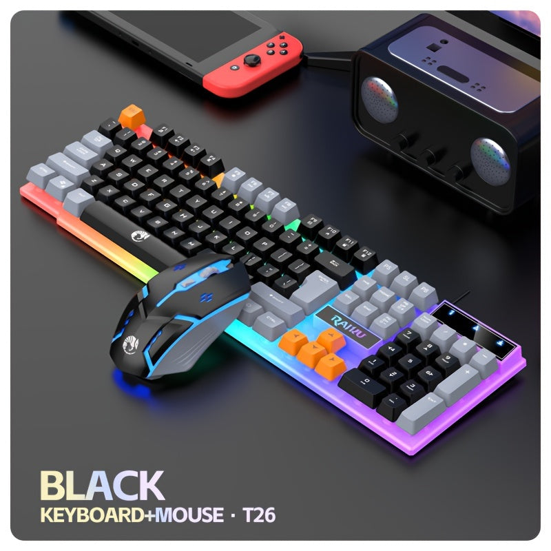 3-color Wired Key Mouse Set for Competitive Gaming.