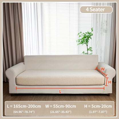 Waterproof stretch sofa cover for all seat sofas, with a modern non-slip design, pet-friendly, and fits L-shaped sofas.