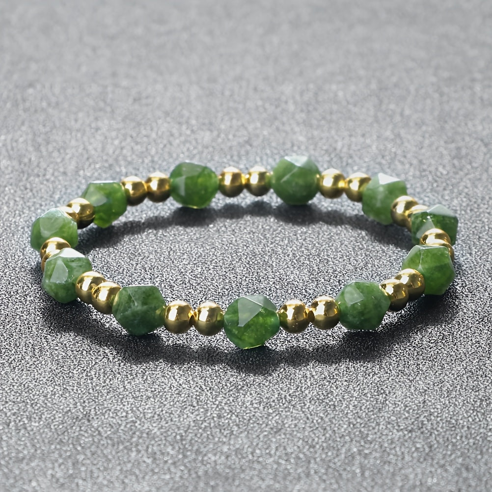 Beautiful Nautical Inspired Natural Aventurine & Dongling Stone Beaded Bracelet, 8mm - Ideal Healing Meditation Jewelry for Women. Great for Everyday Wear or as a Valentine's Day Gift. Versatile Accessory for All Seasons.