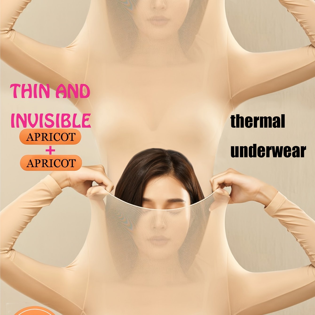 2pcs Seamless Ultra-thin Thermal Underwear Set for Women, Soft & Comfy Long Sleeve Top.