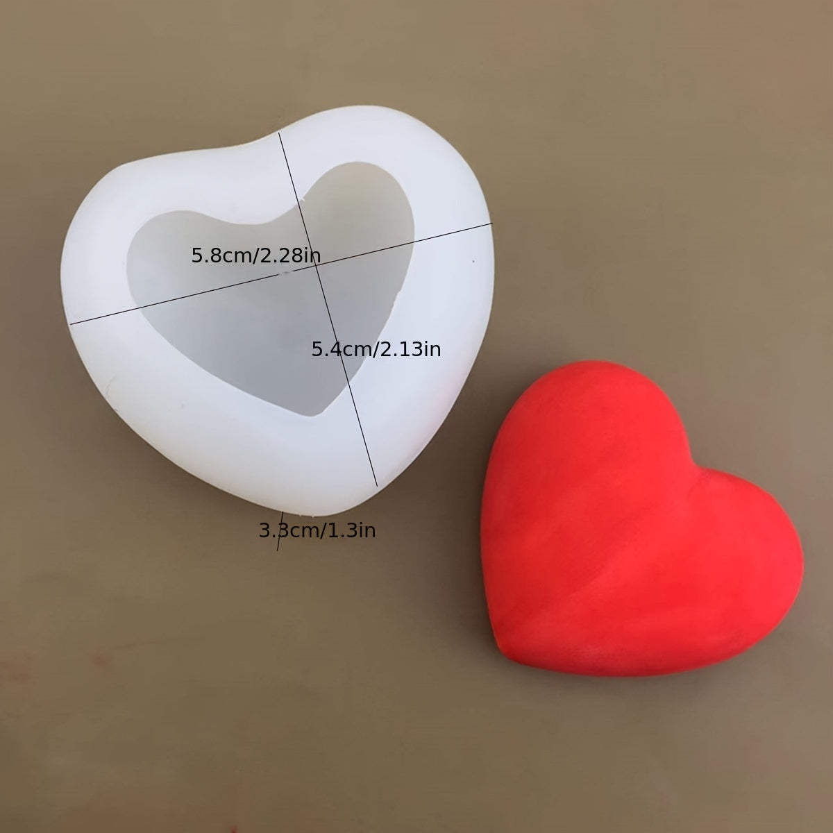 Two Love Heart Shaped Fondant Molds, 3D Silicone Mold Set for Candy and Crafts, Perfect for DIY Cake Decorating, Baking, and Kitchen Accessories, ideal for Valentine's Day Decorations.