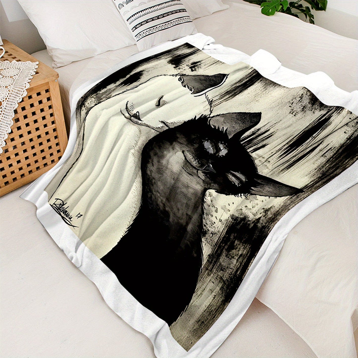 Stay warm and cozy with our Cozy Contemporary Style Black and White Cats Throw Blanket. This all-season multifunctional blanket is made from soft flannel fleece, perfect for use on your sofa, bed, car, or during camping trips. Featuring a digital print