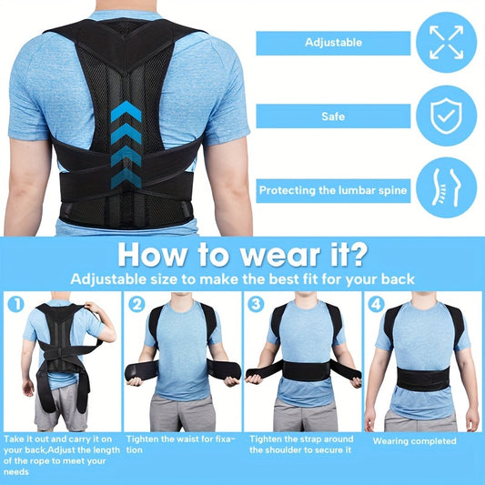 Neoprene Waist Cincher Back Support Brace with Breathable Mesh - Posture Corrector for Men and Women, Sports Style, Hollow Details, Stretch Fabric, Hand Washable - Tank Top Design