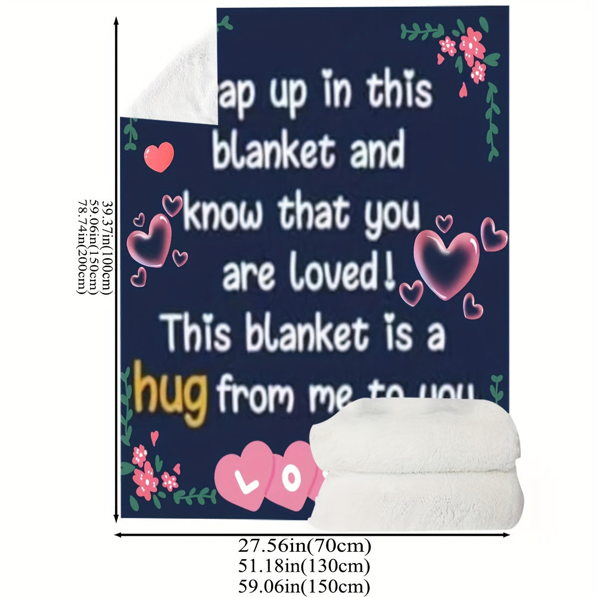 Soft pink love printed blanket perfect for snuggling up with good friends, whether on the couch, in the office, on the bed, or while camping or traveling. This multi-purpose gift blanket is perfect for all seasons and is sure to be loved by all.