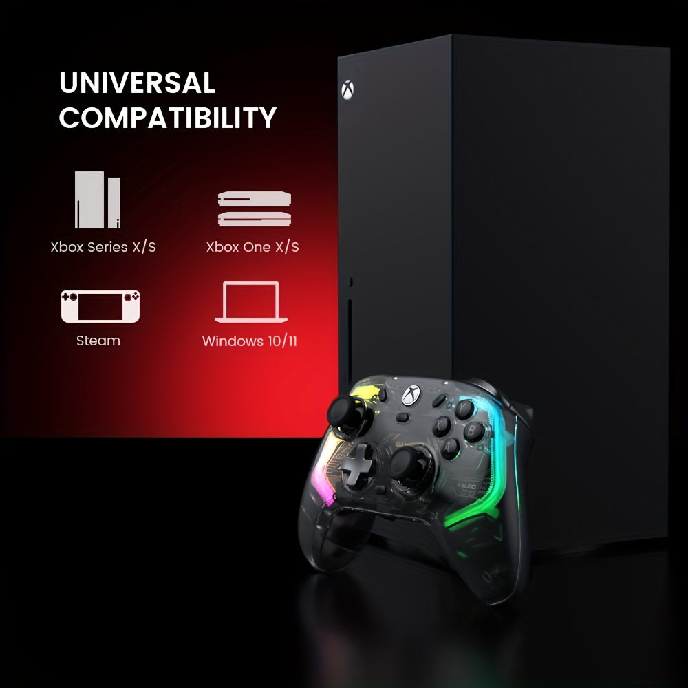 GameSir Kaleid Transparent Wired Controller for Xbox Series X|S, Xbox One, and Windows 10/11 with Hall Effect Joysticks, Hall Trigger, 3.5mm Audio Jack, and RGB Lights.