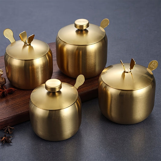 Round Handle Stainless Steel Spice Jar