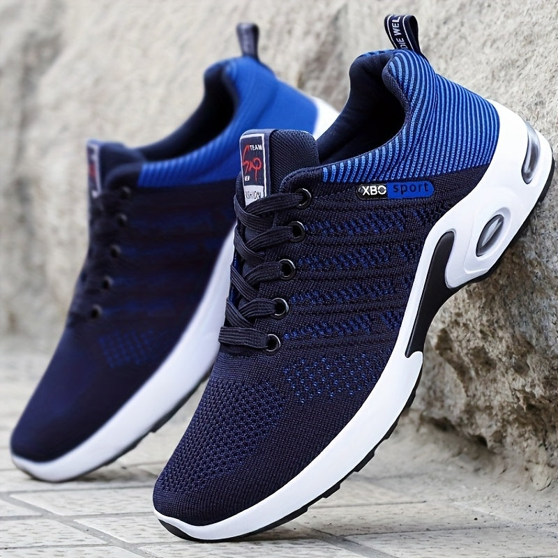 Breathable low top athletic sneakers for men with PVC sole and soft fabric upper/inner/insole, ideal for spring/fall season.