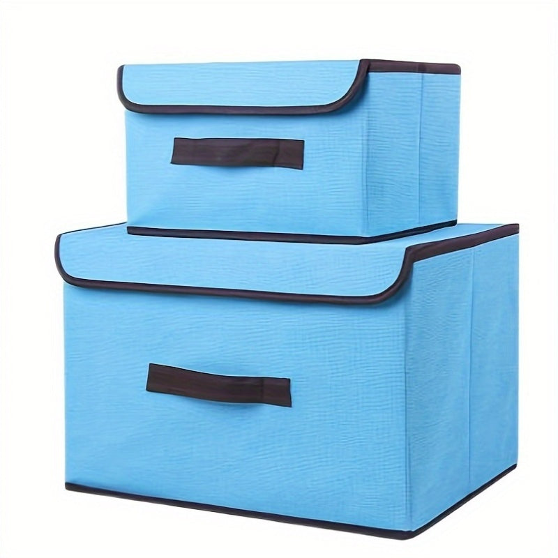 Rectangular Canvas Storage Boxes with Classic Design - Waterproof and Foldable, Ideal for Organizing Home, Kitchen, Closet, Clothing, Toys, Miscellaneous Items, and Under-Bed Storage.