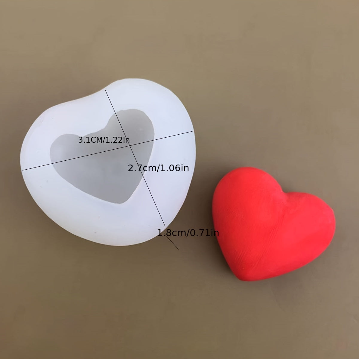 Two Love Heart Shaped Fondant Molds, 3D Silicone Mold Set for Candy and Crafts, Perfect for DIY Cake Decorating, Baking, and Kitchen Accessories, ideal for Valentine's Day Decorations.