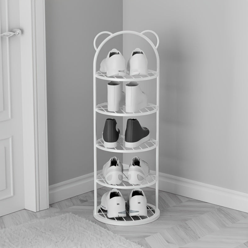 Compact Shoe Rack for Kids - Sturdy Metal, Multi-Level Storage Solution for Home & Dorm, White, Over-the-Door, Slim Design, Shoe Storage Unit