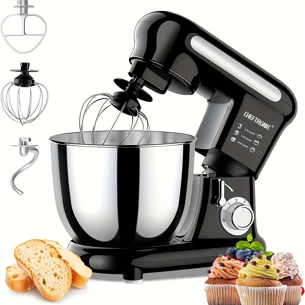 1pc Tilt-head Stand Mixer with 1000W power and 3.5L stainless steel bowl for household dough mixing in winter.