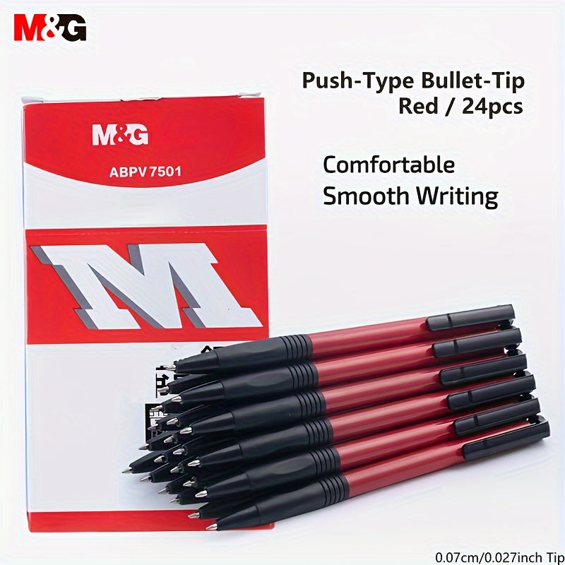 24/60pcs M&G Stationery 0.7mm Classic Click Ballpoint Pen