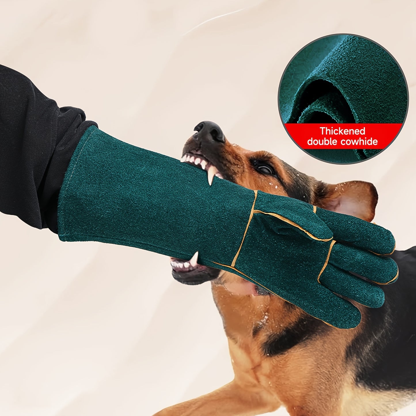 Durable Dog Training & Bathing Gloves with Anti-Bite Protection Strip for Pet Owners, Without Battery