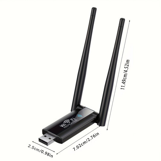 Boost your network signal with a 300Mbps USB Wi-Fi repeater - Easy to install.