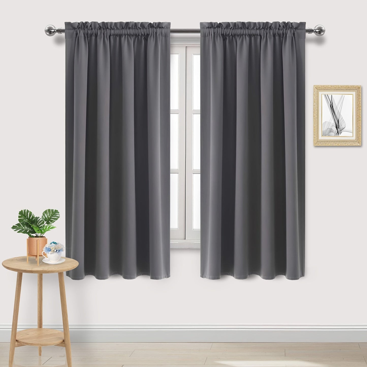 Blackout Curtains with Rod Pocket for Bedroom, Blocks UV Light and Darkens Rooms, Ideal for Living Room, Office, and Home Decor