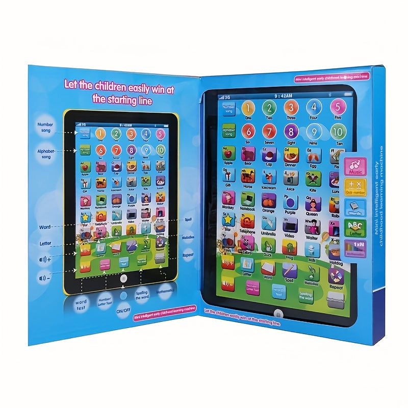 Kids' tablet toy for fun learning in multicolor, battery-powered.