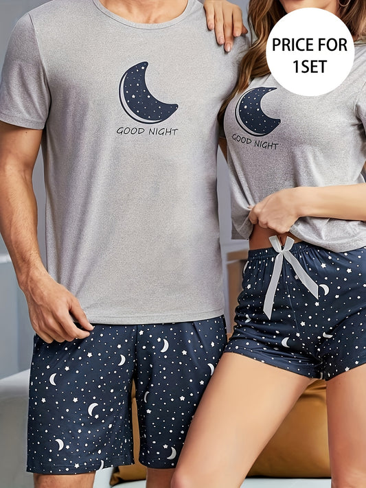 Men's Casual Set with Double Short Starry Sky Pajama