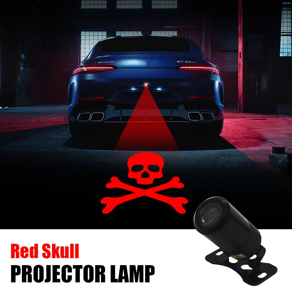 GCYS LED Neon Skull Safety Light for Cars and Motorcycles - Fits securely, warns of collisions, hardwired for 12-24V, projects decoration light.