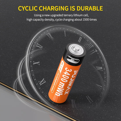 PUJIMAX 1.5V AA rechargeable lithium batteries are stable, can be reused 1500 times, cost-effective, and suitable for various devices like mice, remote controls, doorbells, toys, and alarm