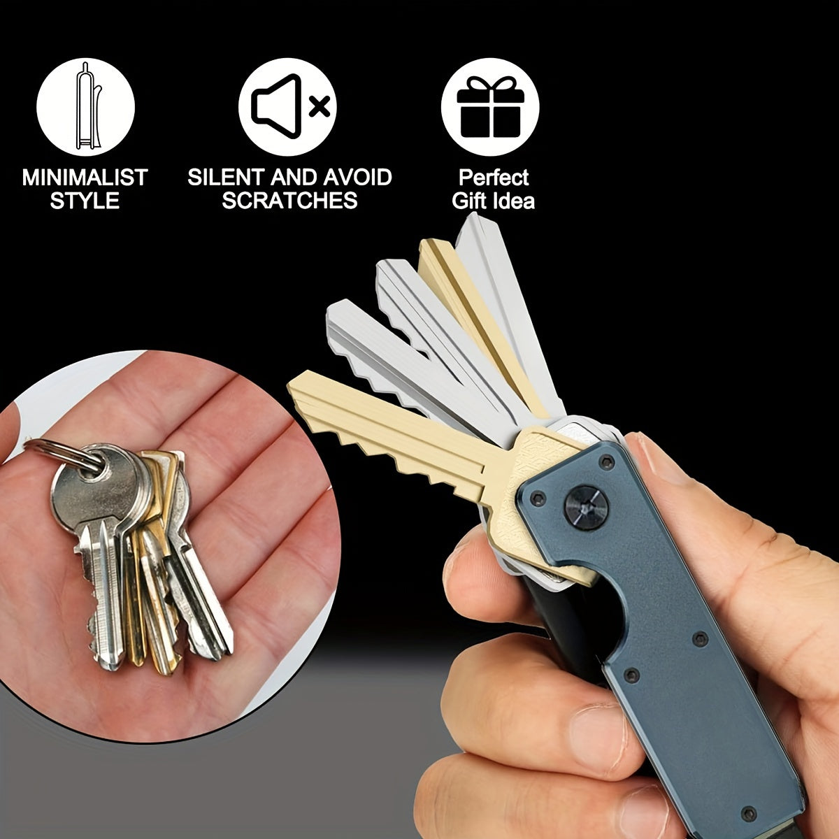 Forever Miyin Sleek Aluminum Key Organizer is a compact and lightweight key holder with a secure twist lock. It is scratch-resistant and makes an ideal gift for both men and women.