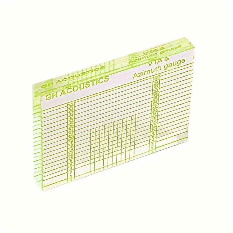 FF Bonfires Acrylic VTA & Azimuth Adjustment Ruler for Vinyl Record Player, a transparent measurement tool for phono tonearm alignment.