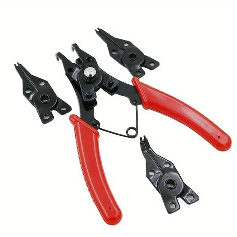 Oudisi 4-in-1 Circlip Pliers Set - Professional grade hand tool kit with interchangeable heads for retaining rings and clips.