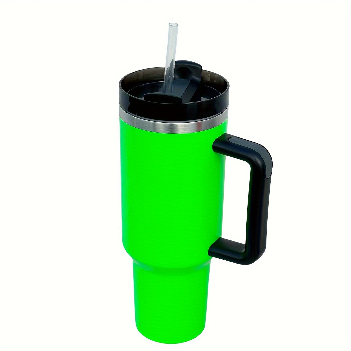 Neon 40oz Insulated Tumbler - Stainless Steel, Lid & Handle, Straw-Friendly, Ideal for Travel, Home, Office - Vibrant Summer Drinkware, Great Gift.