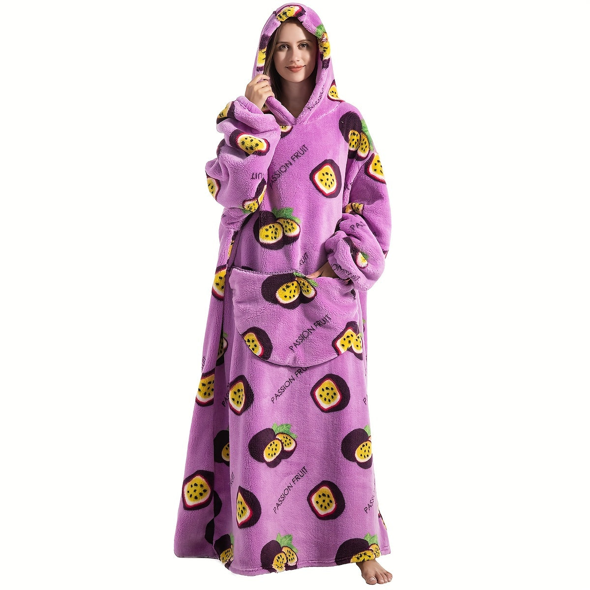 Stay warm and cozy with our 1pc Extra Long Oversized Blanket Hoodie, featuring sleeves and pockets for ultimate comfort. Made of super warm and soft fleece, this giant blanket hoodie is perfect for both women and men.