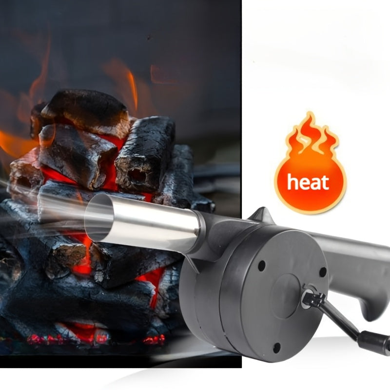 Portable Manual Air Blower: Handheld Charcoal Fan for Outdoor Grilling and Camping, Made of ABS Material, No Electricity Required, Includes Barbecue Fan Accessory