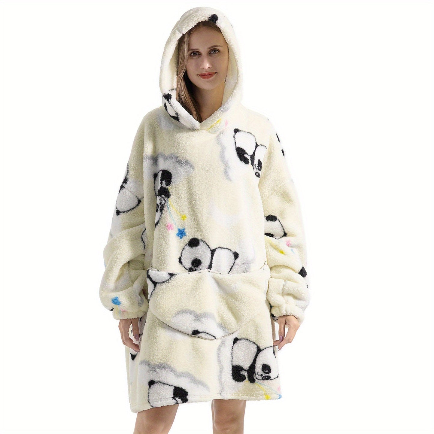 Oversized Blanket Hoodie with Sherpa Fleece, Perfect for Women, Men, and Adults - Ultra Soft and Warm Wearable Sweatshirt Blanket, Ideal Gift for Her