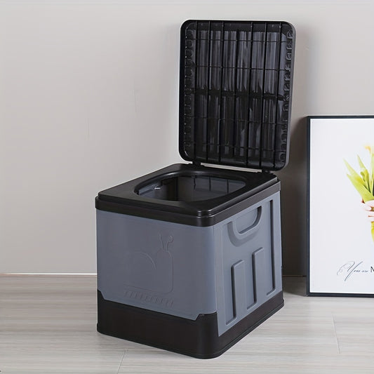 New portable toilet made of PP material, suitable for adults. Extra large and folding, it is ideal for camping, travel, hiking, and beach trips. Perfect for use in cars.