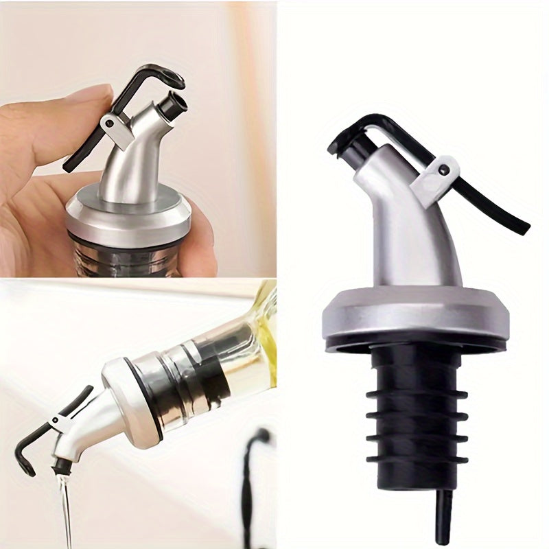 Leakproof olive oil spouts and vinegar bottle stoppers - ideal for salad dressing and cooking. Available in 2pcs/4pcs sets. Essential kitchen accessories.