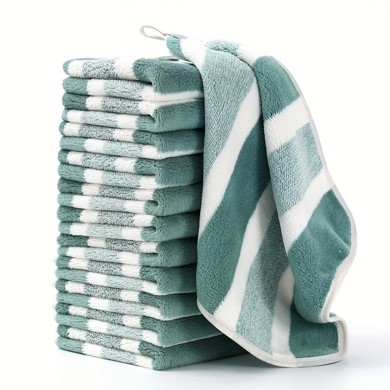 Large square towel set of 12, 29.97cm * 29.97cm, ultra cost-effective, super absorbent and quick drying, with stain removing properties.