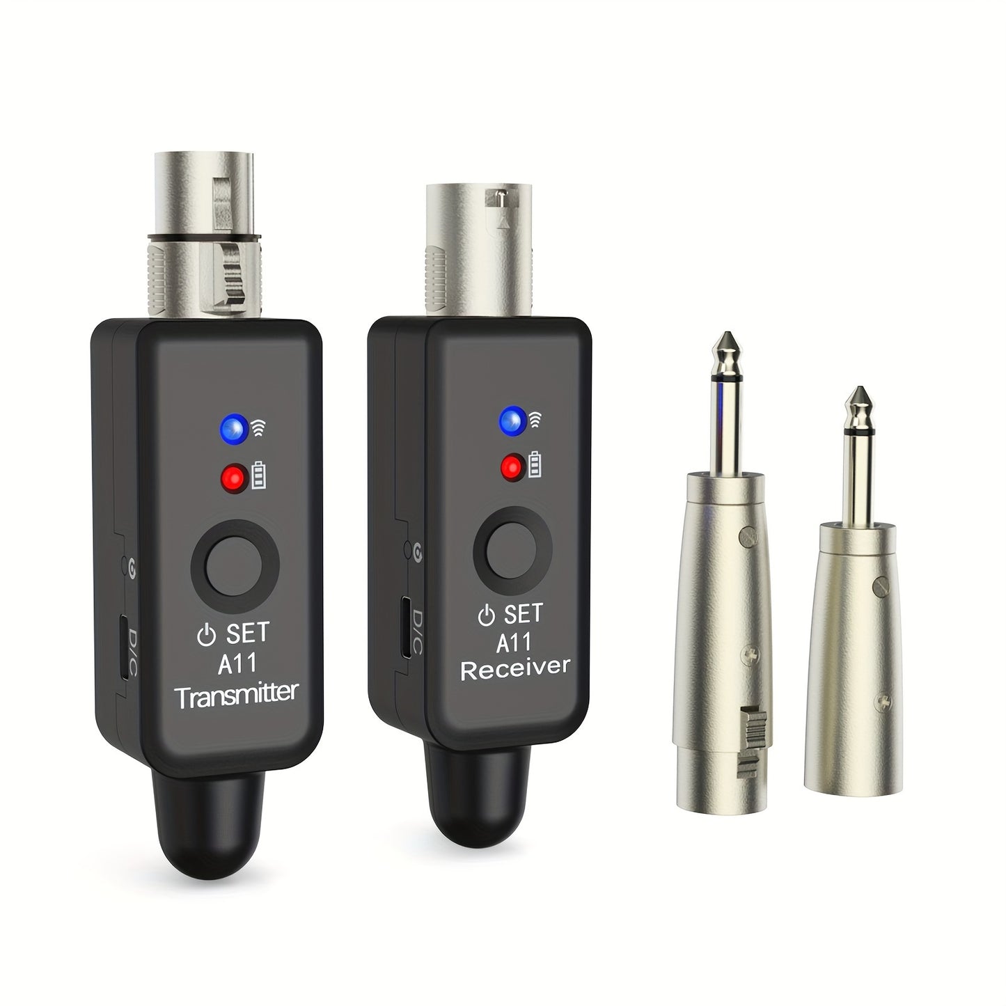 2.4Ghz Wireless Microphone System with XLR Adapter, USB Rechargeable, Ideal for Audio Mixing