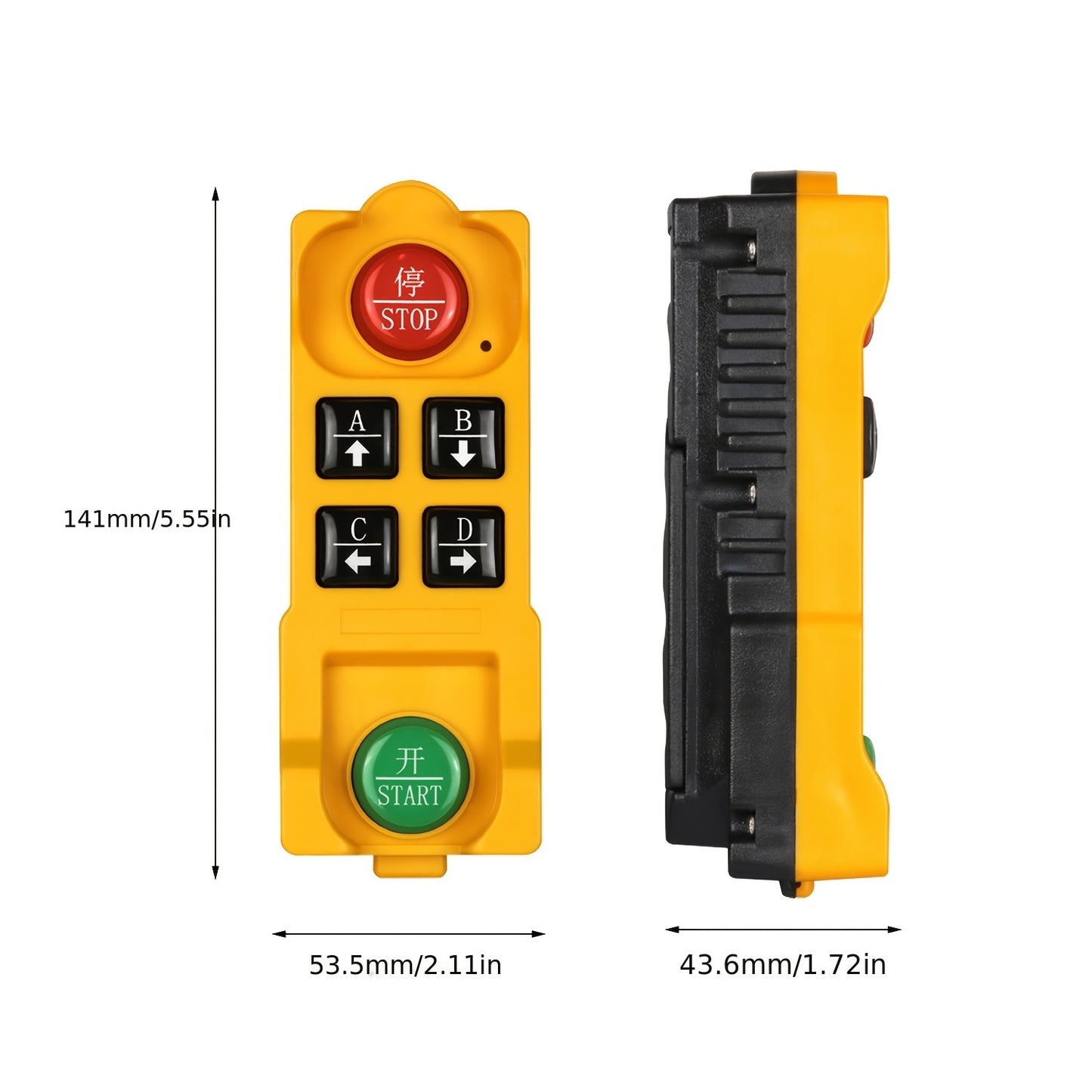 1pc 433MHz Wireless Relay RF Remote Control Switch Receiver, 4 Channel, Wall Mount, Shock-Resistant, for Computers, Non-Waterproof, Hardwired, ≤36V, DC 12V 24V 36V 10A, Orange Transmitter