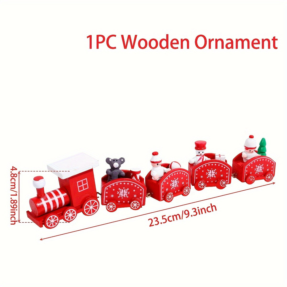 Wooden train ornament for a Merry Christmas celebration - ideal tree decor and gift.