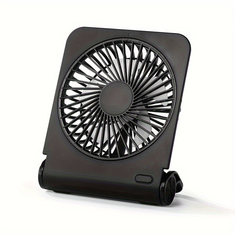 Get ready for summer with this convenient and adorable Desktop Slim Mini Fan! This ultra-quiet USB fan is perfect for your office desk, living room, or even while you're on the go. Featuring four-speed wind power and a built-in battery for fast charging