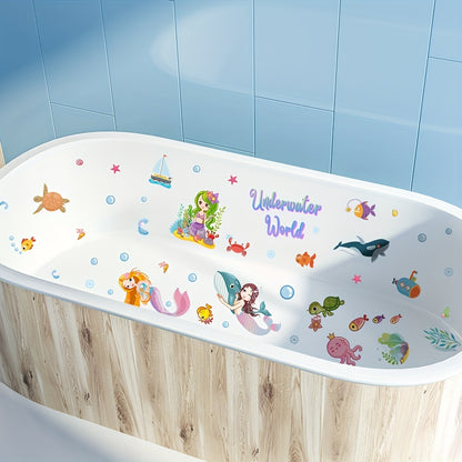 6 anti-slip bathtub stickers of mermaids and ocean world theme for safe and fun bathing