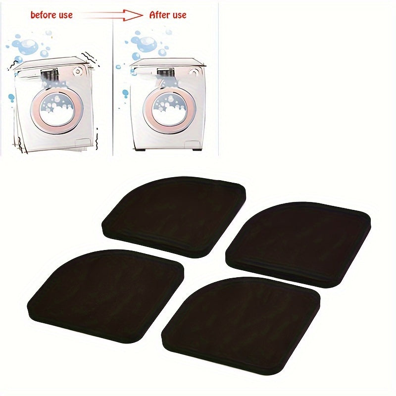 4 Pieces of Anti-Slip Stabilizer Pads - Universal Non-Skid Mat for Furniture & Washing Machine, Noise Reducing Floor Protector Made of Strong Plastic